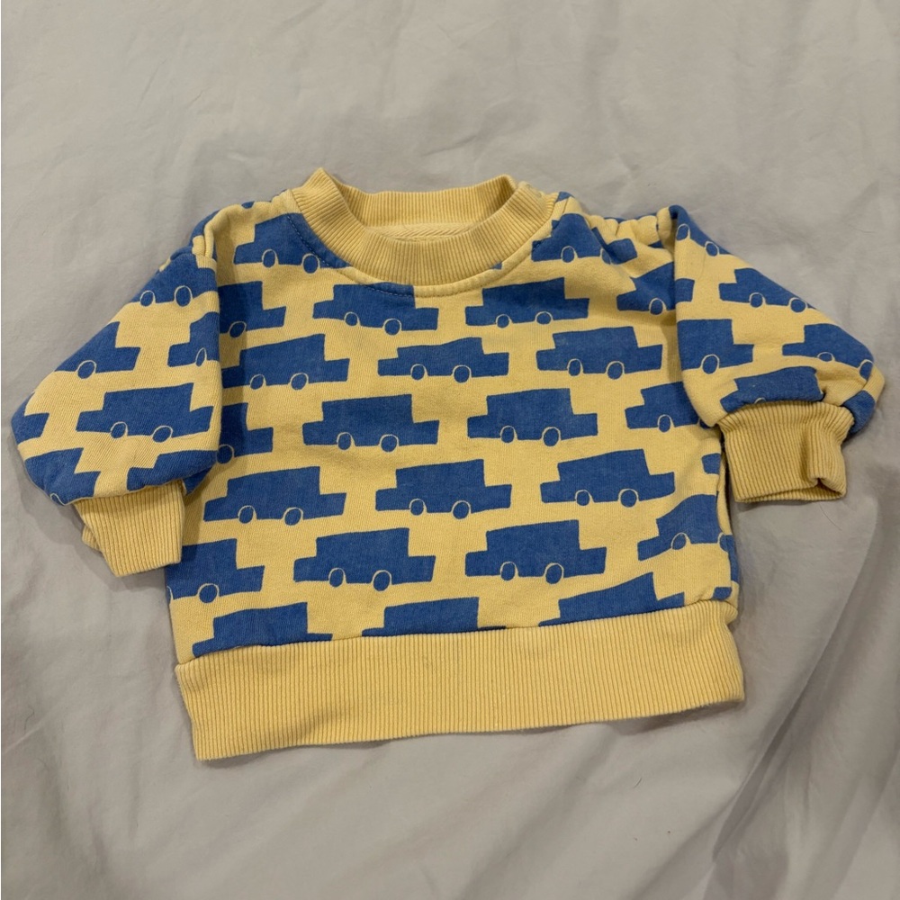 Bobo Choses Yellow and Blue Car Sweater